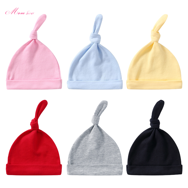 Infant Solid Color Cotton Knittet Hatt
