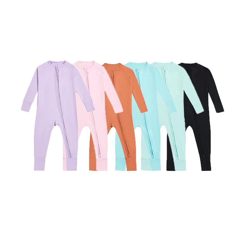 Bamboo Baby Pajamas Zipper Footie Pajamas Romper-no