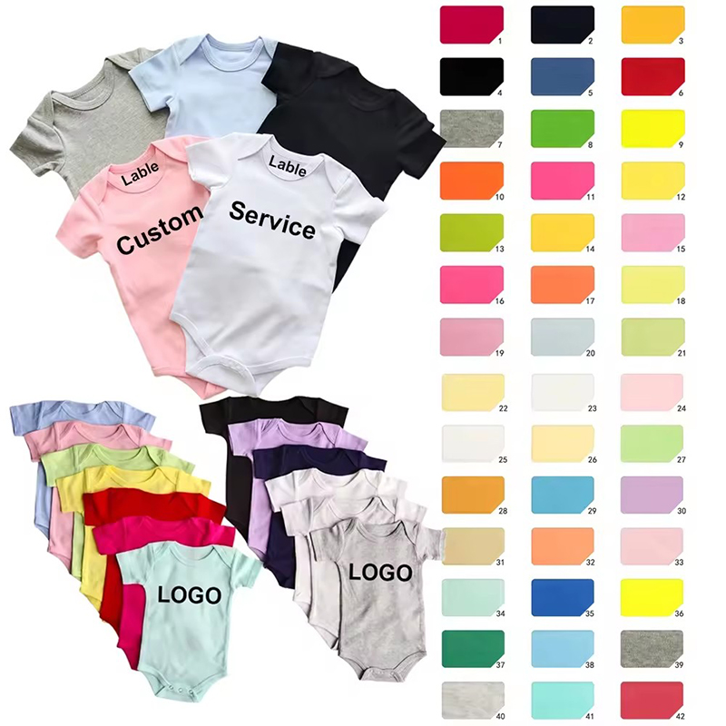 Customisert nyfødt baby Onesie Combed Cotton Girl Romper Infant Bodysuite