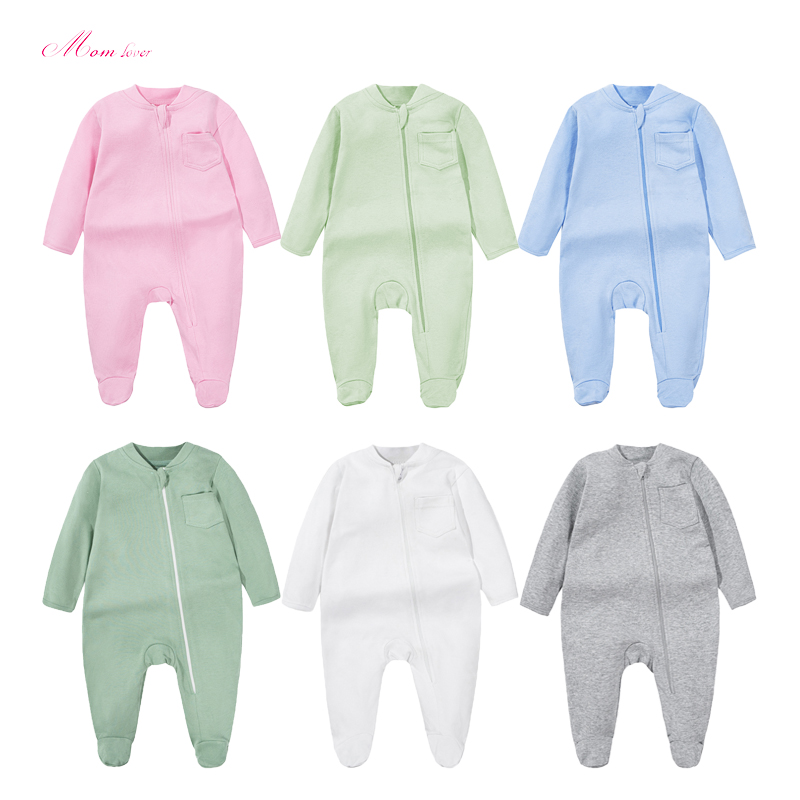 Nyfødt Knitted Long-Sleeved Bodysuit Jumpsuite